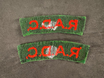 Photo 2 of British Royal Army Dental Corps (R.A.D.C.) Shoulder Titles (Pair) - collectible militaria item