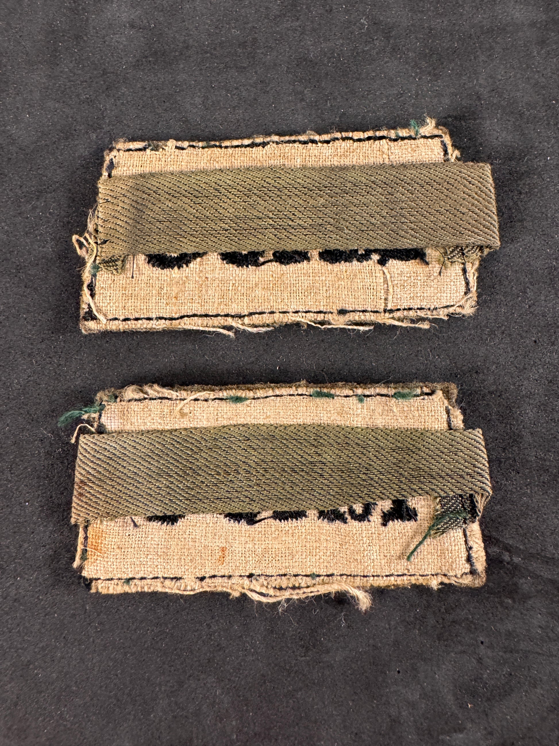 Photo 2 of WW2 British RAOC Slip-On Shoulder Titles - Royal Army Ordnance Corps (Pair) - collectible militaria item