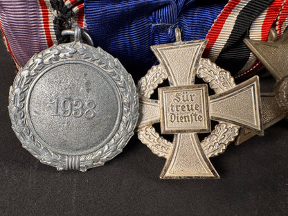 Photo 11 of WW1 & WW2 German Medal Bar - 1914 Iron Cross with 1939 Spange, War Merit, Luftschutz - collectible militaria