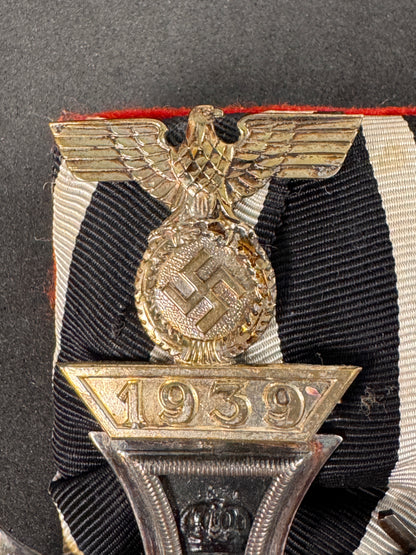 Photo 4 of WW1 & WW2 German Medal Bar - 1914 Iron Cross with 1939 Spange, War Merit, Luftschutz - collectible militaria 