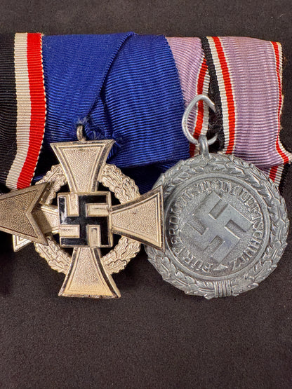 Photo 8 of WW1 & WW2 German Medal Bar - 1914 Iron Cross with 1939 Spange, War Merit, Luftschutz - collectible militaria 