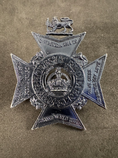 Photo 1 of The Rhodesia Regiment Darkened Cap Badge 1972-1980 - collectible militaria item