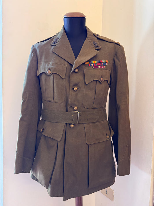 Photo 1 of WW2 British Army Royal Artillery Officer's Uniform Tunic & Trousers - collectible militaria item