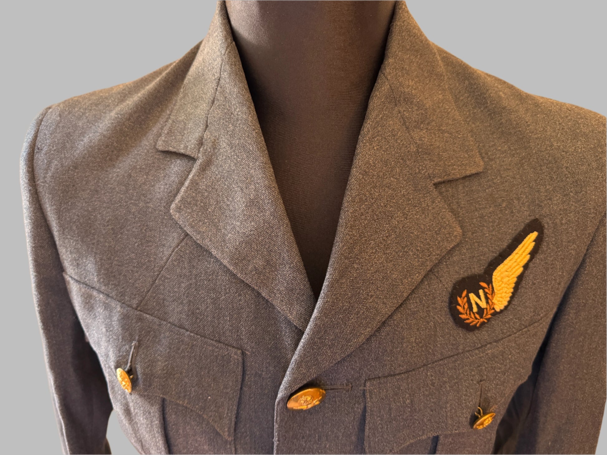 Photo 2 of WW2 British Army Royal Air Force Pilot Officer Navigator Uniform Tunic & Trouser - collectible militaria item