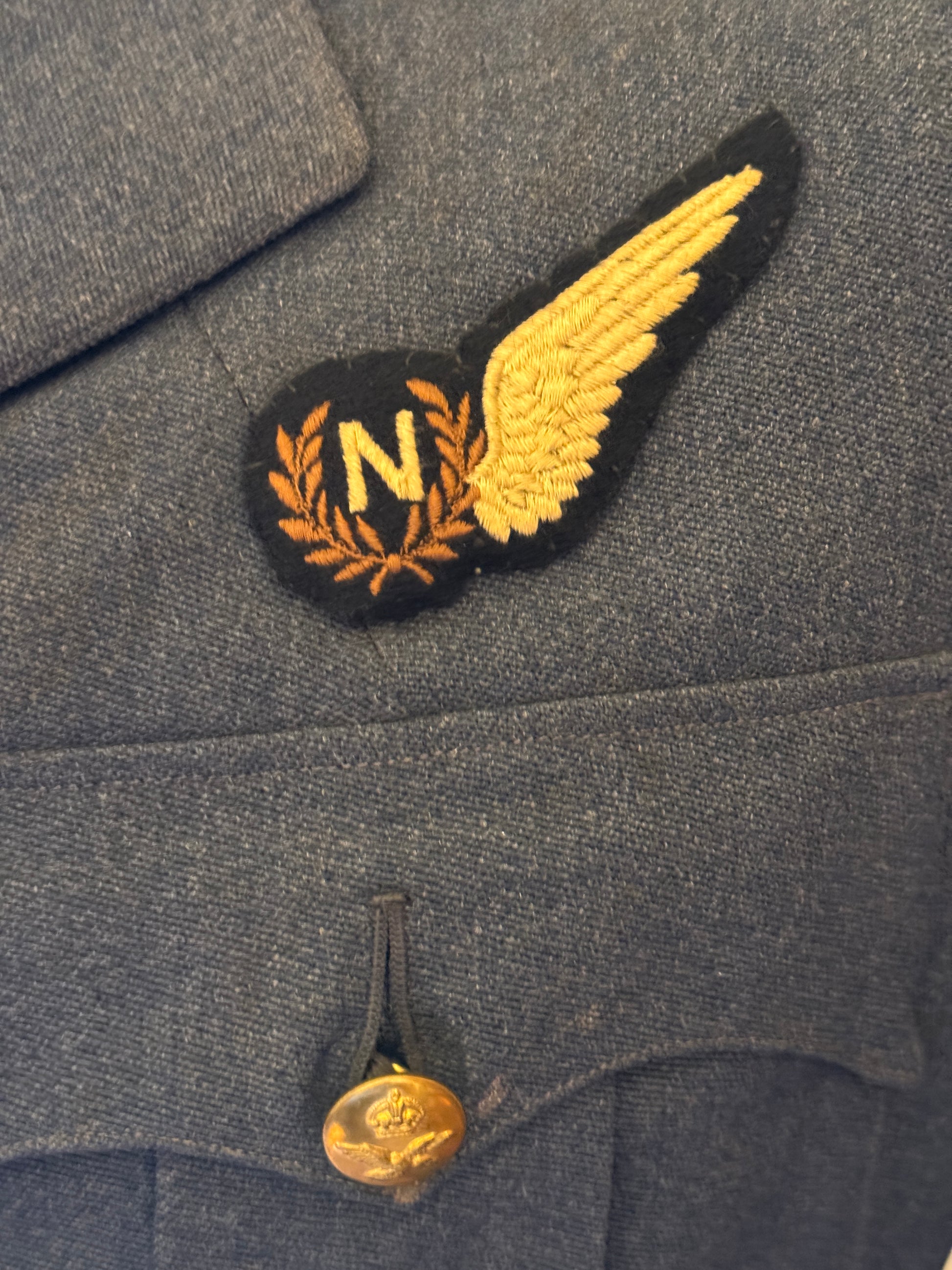 Photo 4 of WW2 British Army Royal Air Force Pilot Officer Navigator Uniform Tunic & Trouser - collectible militaria item