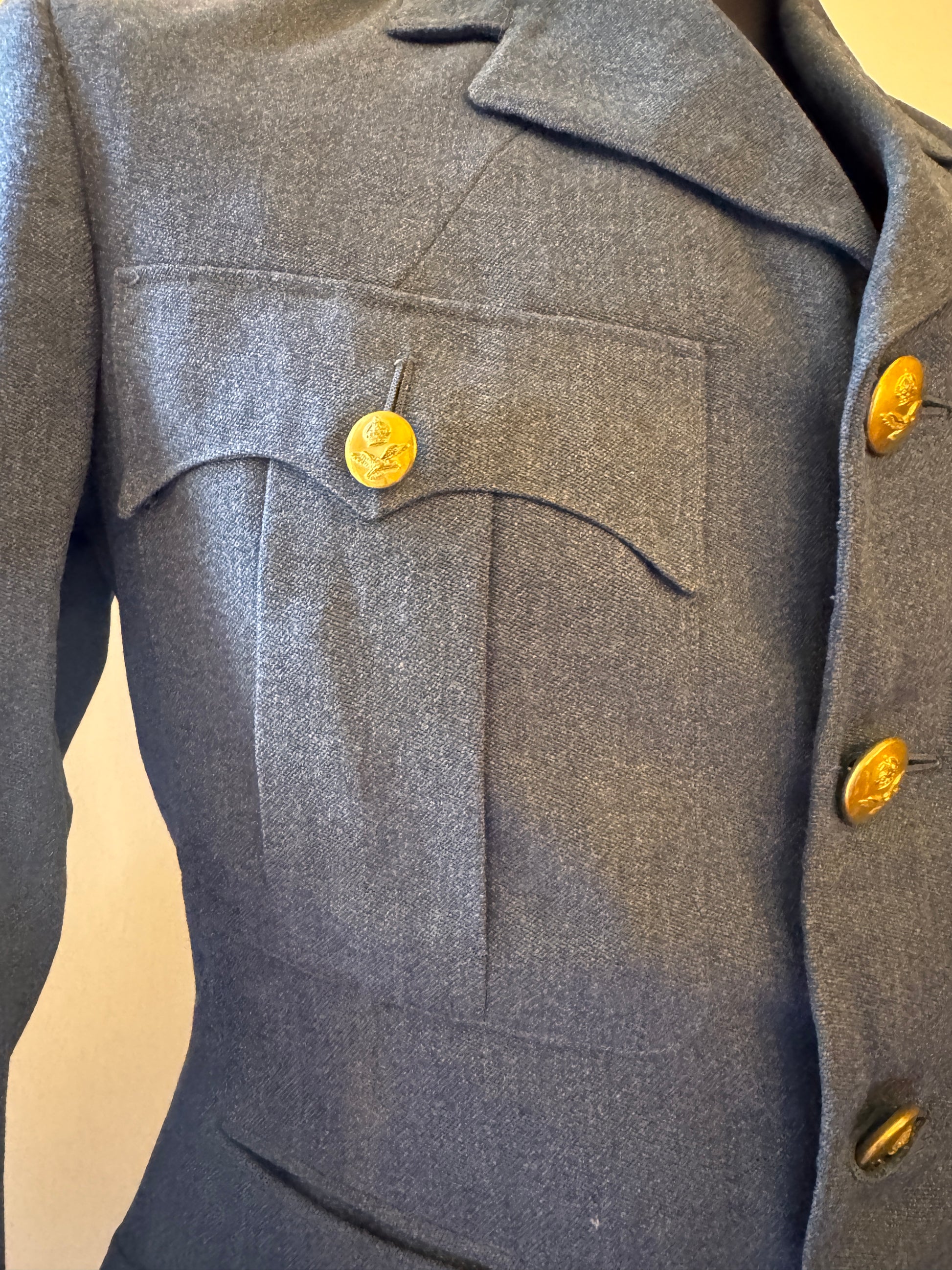 Photo 3 of WW2 British Army Royal Air Force Pilot Officer Navigator Uniform Tunic & Trouser - collectible militaria item