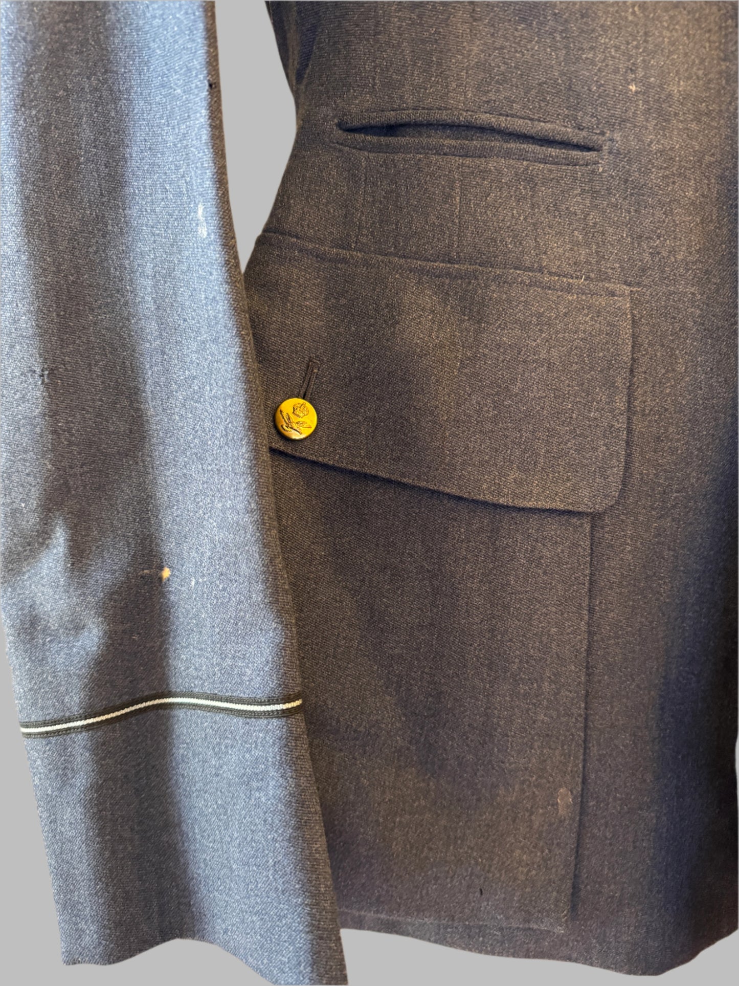 Photo 6 of WW2 British Army Royal Air Force Pilot Officer Navigator Uniform Tunic & Trouser - collectible militaria item