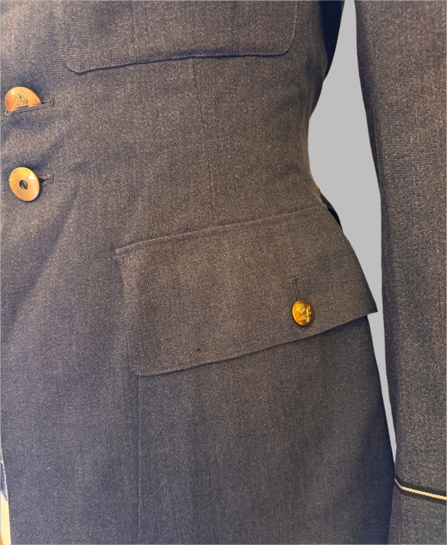 Photo 8 of WW2 British Army Royal Air Force Pilot Officer Navigator Uniform Tunic & Trouser - collectible militaria item