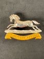 Photo 1 of WW1 British Army 3rd King's Own Hussars Officer's Silver/Gilt Cap Badge - collectible militaria item