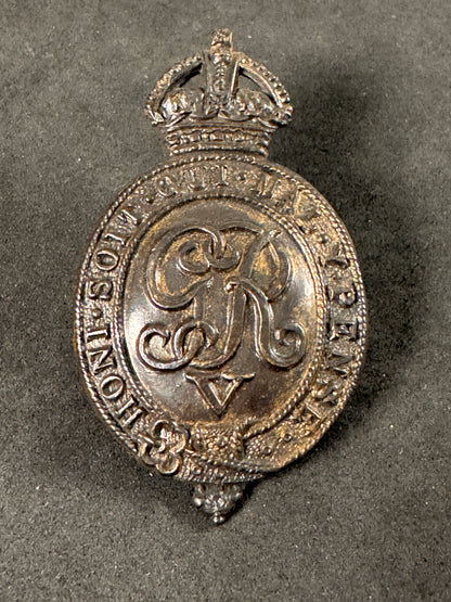 Photo 1 of WW1 British Army Household Battalion Officer's Cap Badge - collectible militaria item