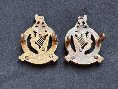 Photo 2 of Queen's Royal Irish Hussars Officer's Collar Badges (Pair) - collectible militaria item
