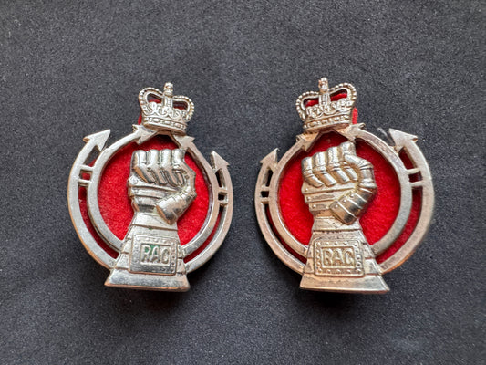 Photo 1 of Post WW2 British Army Royal Armoured Corps Officer's Collar Badges (Pair) - collectible militaria item