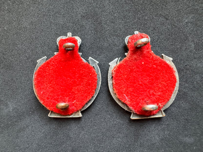 Photo 2 of Post WW2 British Army Royal Armoured Corps Officer's Collar Badges (Pair) - collectible militaria item