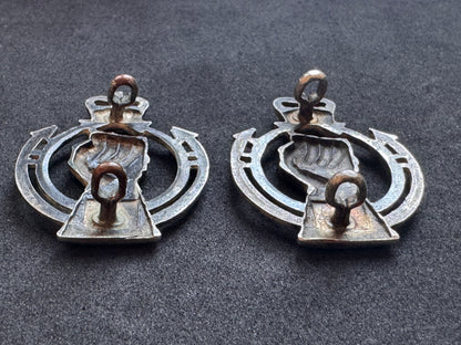 Photo 4 of Post WW2 British Army Royal Armoured Corps Officer's Collar Badges (Pair) - collectible militaria item