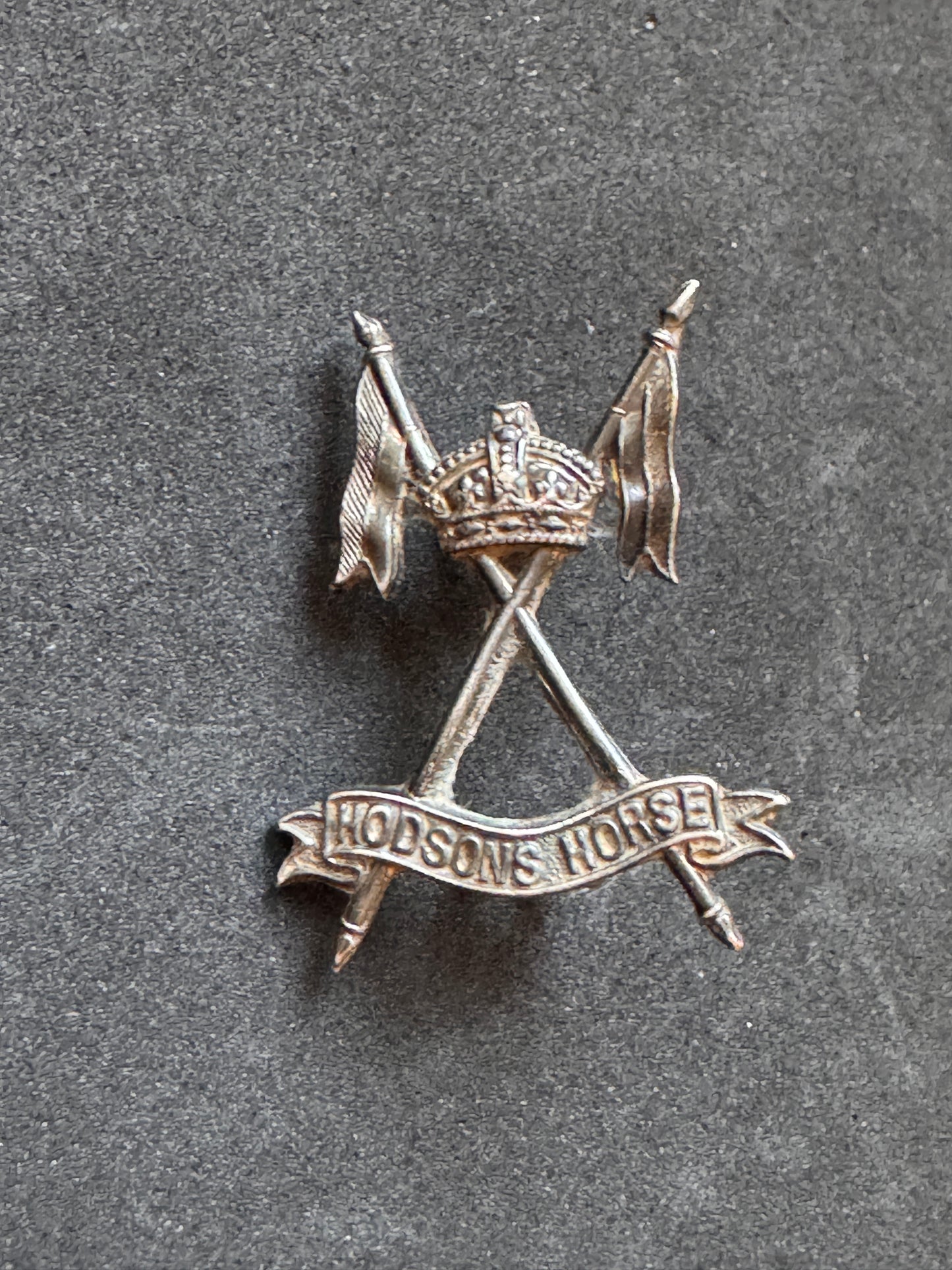 Photo 1 of British Indian Army Hodson's Horse Officer's Silver Cap Badge - collectible militaria item