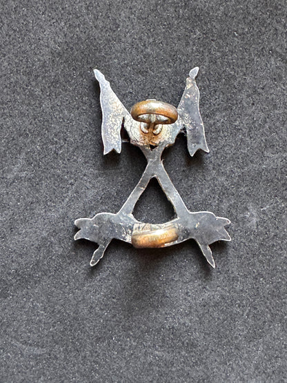 Photo 2 of British Indian Army Hodson's Horse Officer's Silver Cap Badge - collectible militaria item