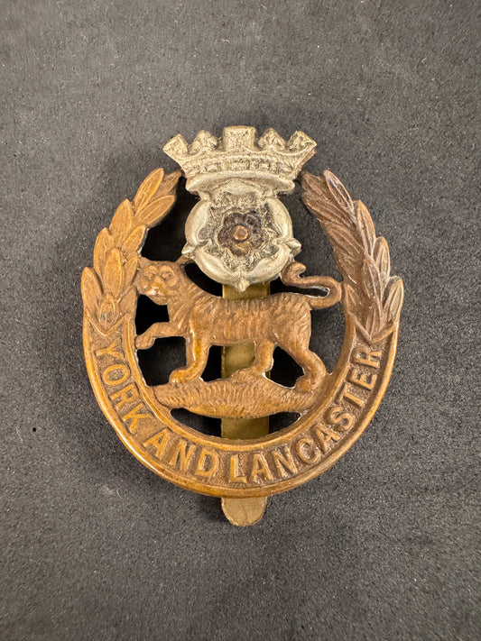 Photo 1 of WW2 British Army York and Lancaster Regiment Cap Badge - collectible militaria item