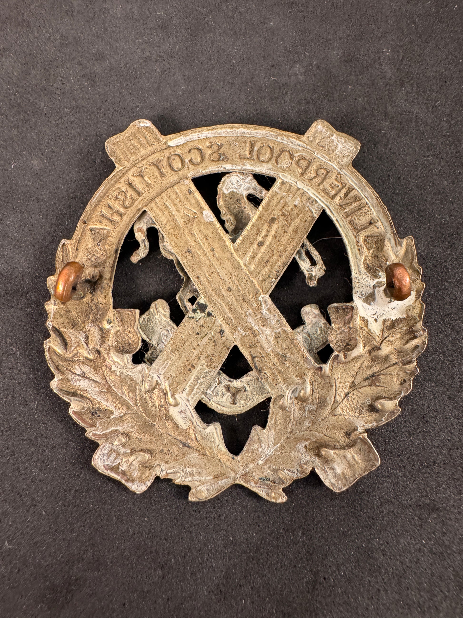 Photo 2 of WW1 British Army Liverpool Scottish Glengarry Cap Badge - collectible militaria item