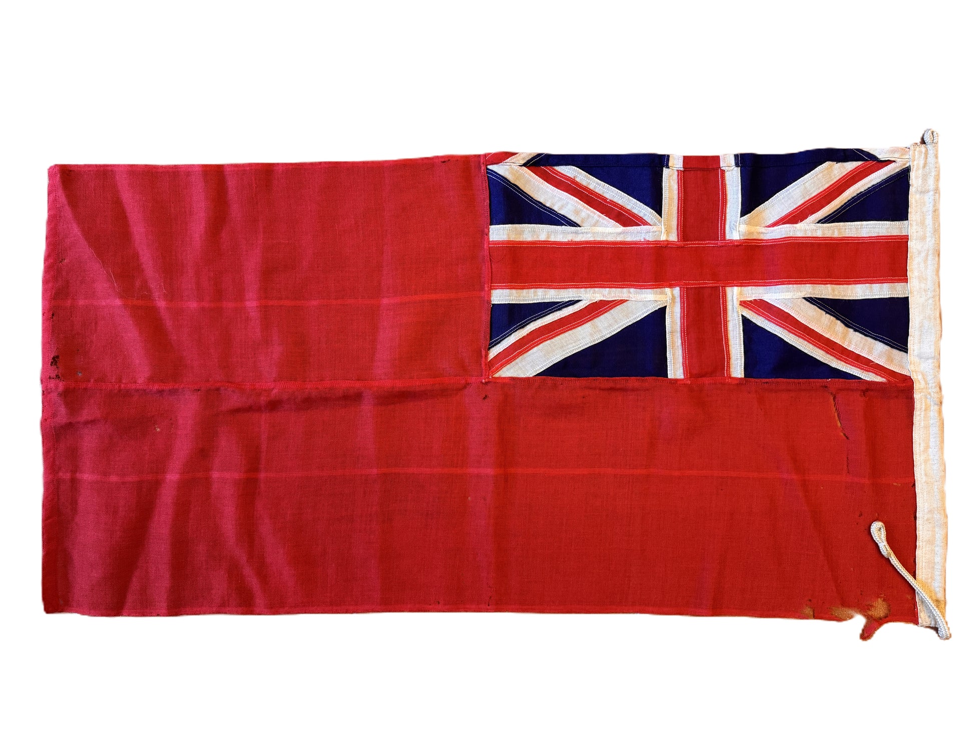 WW2 British Royal Navy 2-breadth Naval Ensign Flag – An original Royal Navy or Royal Merchant Navy ship's red ensign. Cour...