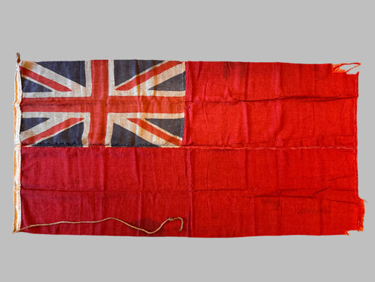 Photo 1 of WW2 British Royal Navy 3 breadth Ship's Red Ensign Flag - collectible militaria item