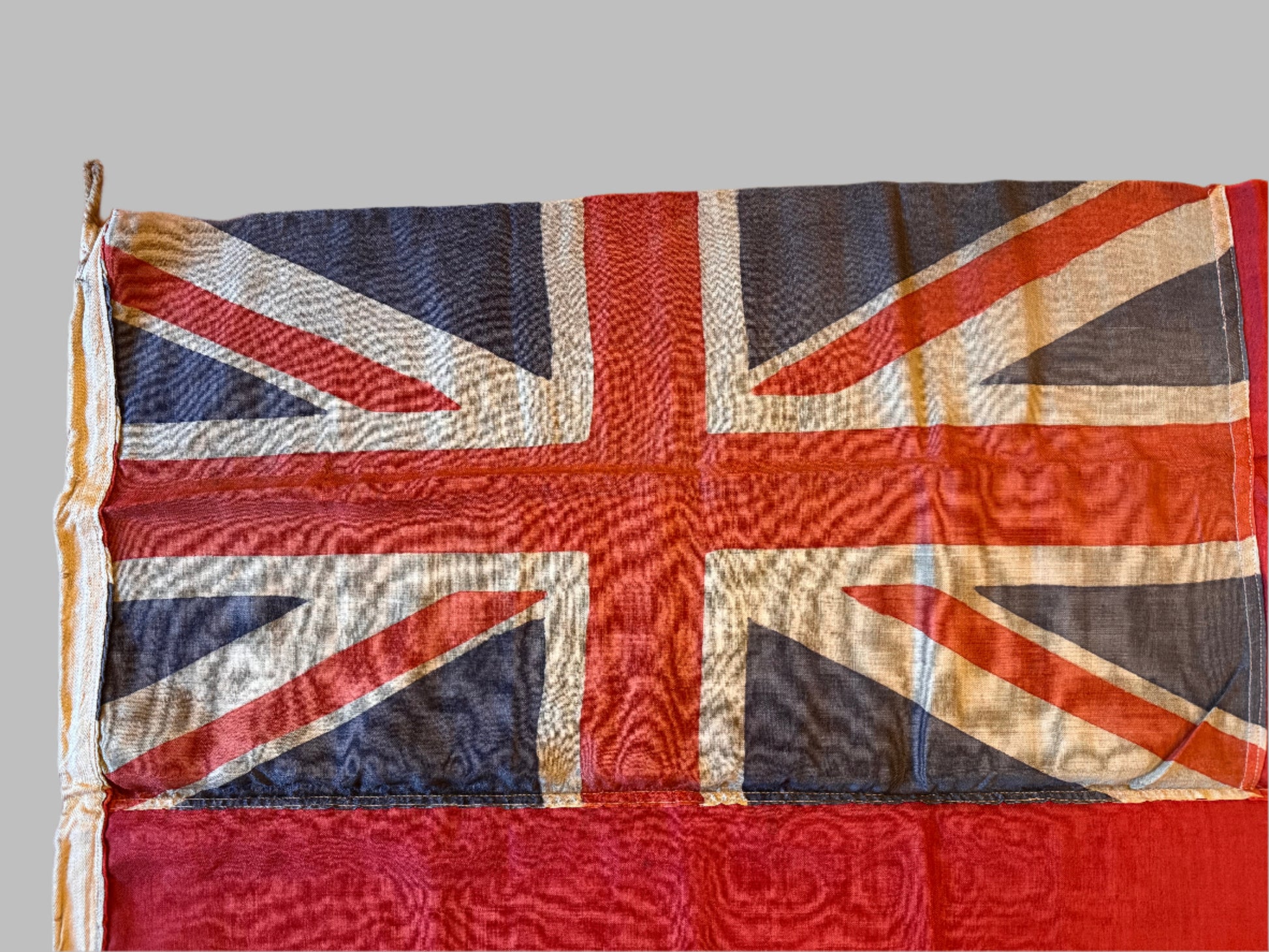 Photo 2 of WW2 British Royal Navy 3 breadth Ship's Red Ensign Flag - collectible militaria item