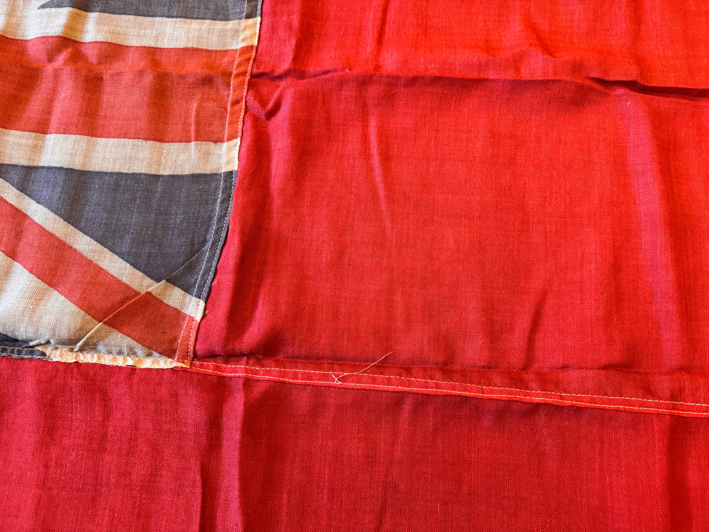 Photo 6 of WW2 British Royal Navy 3 breadth Ship's Red Ensign Flag - collectible militaria item