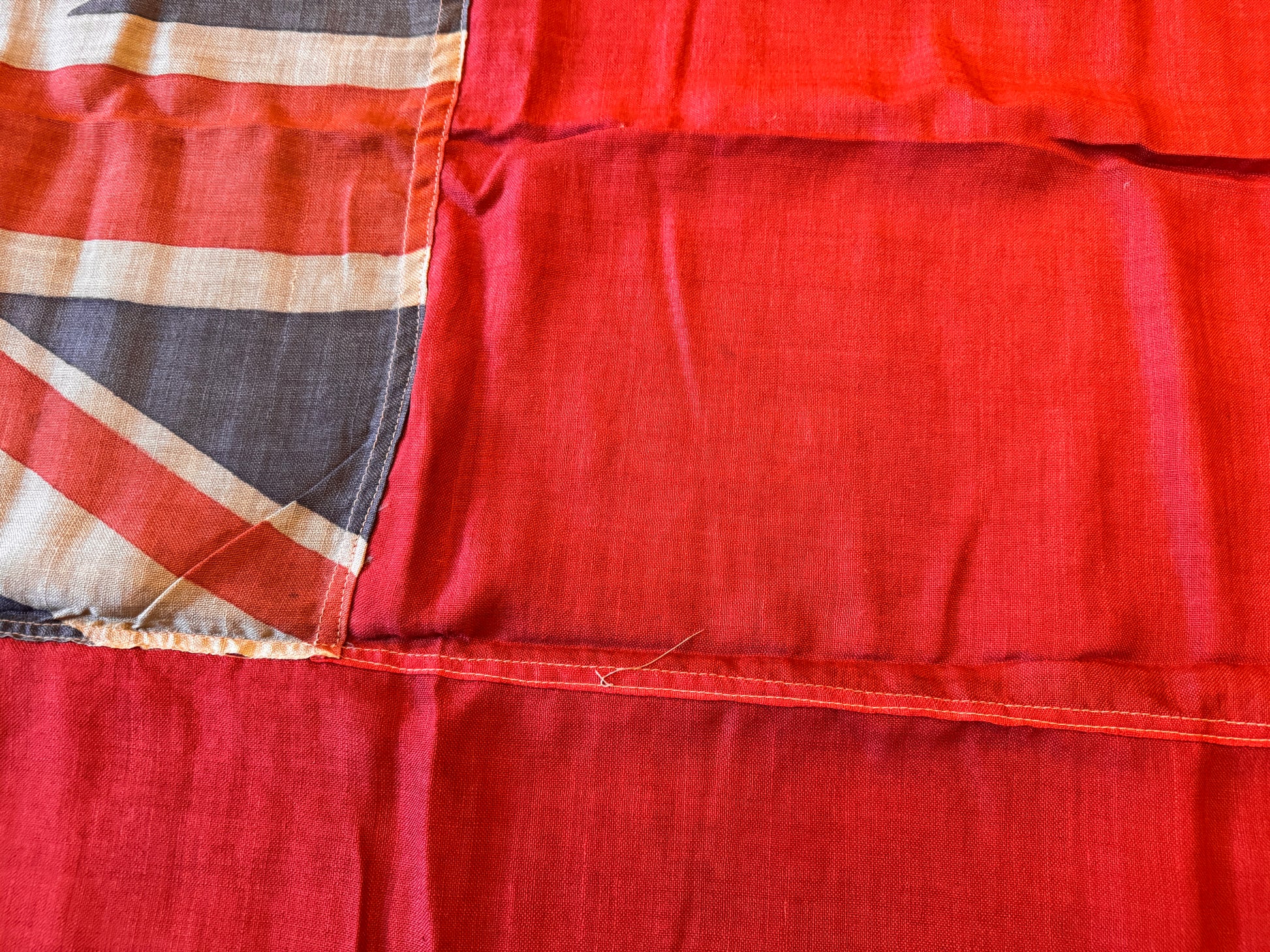 Photo 6 of WW2 British Royal Navy 3 breadth Ship's Red Ensign Flag - collectible militaria item