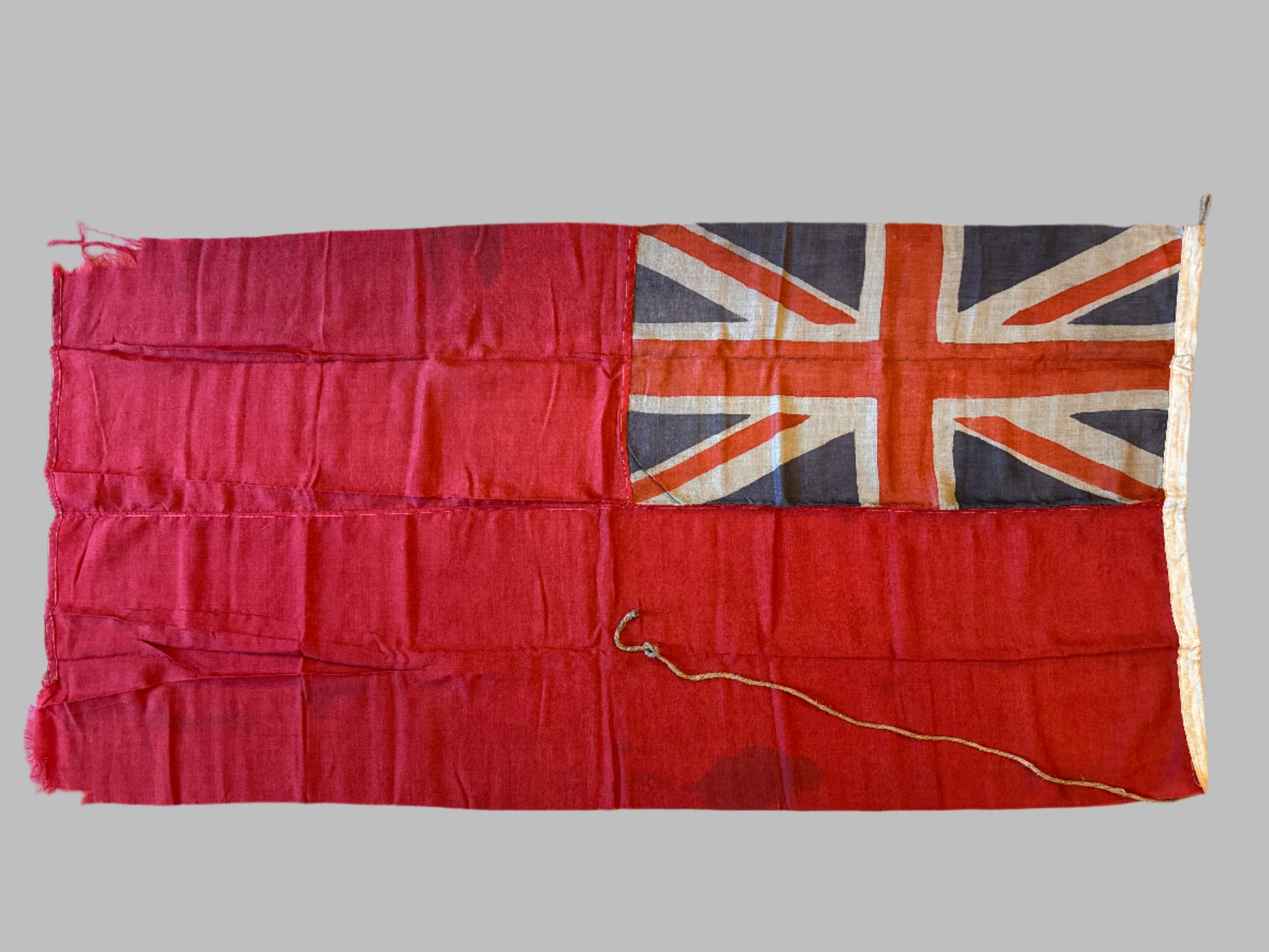 Photo 7 of WW2 British Royal Navy 3 breadth Ship's Red Ensign Flag - collectible militaria item