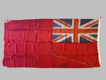 Photo 7 of WW2 British Royal Navy 3 breadth Ship's Red Ensign Flag - collectible militaria item