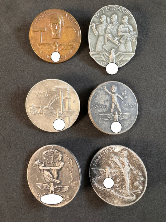 Photo 1 of Third Reich German May Day Event Tinnie Badges - 1934-1939 - collectible militaria item