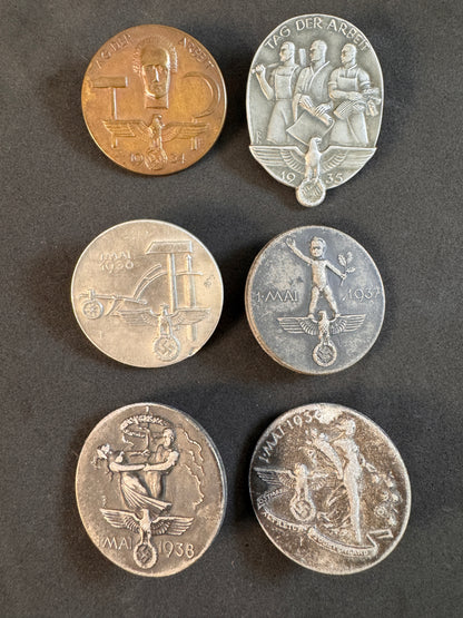 Photo 2 of Third Reich German May Day Event Tinnie Badges - 1934-1939 - collectible militaria item