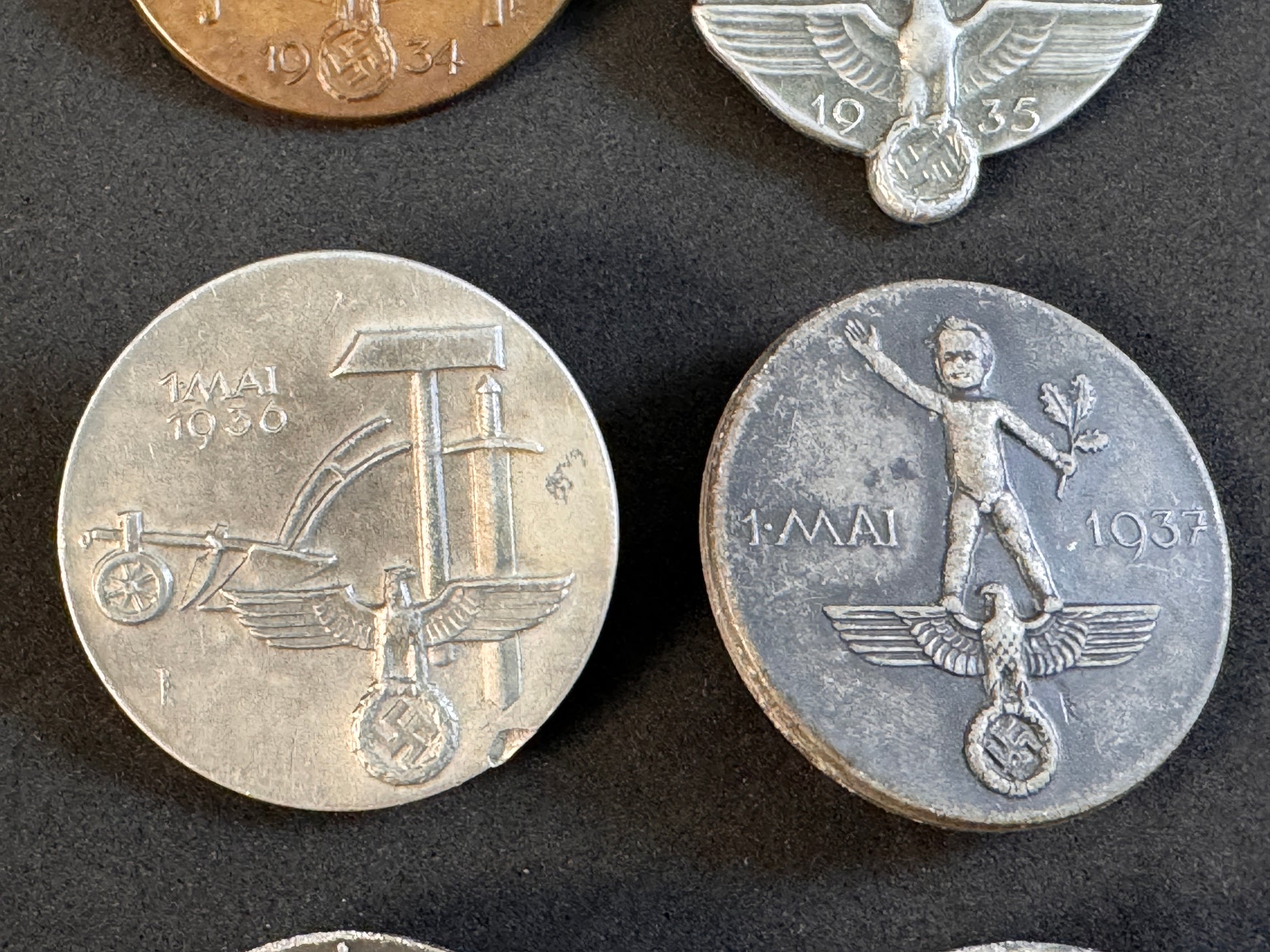 Photo 4 of Third Reich German May Day Event Tinnie Badges - 1934-1939 - collectible militaria item