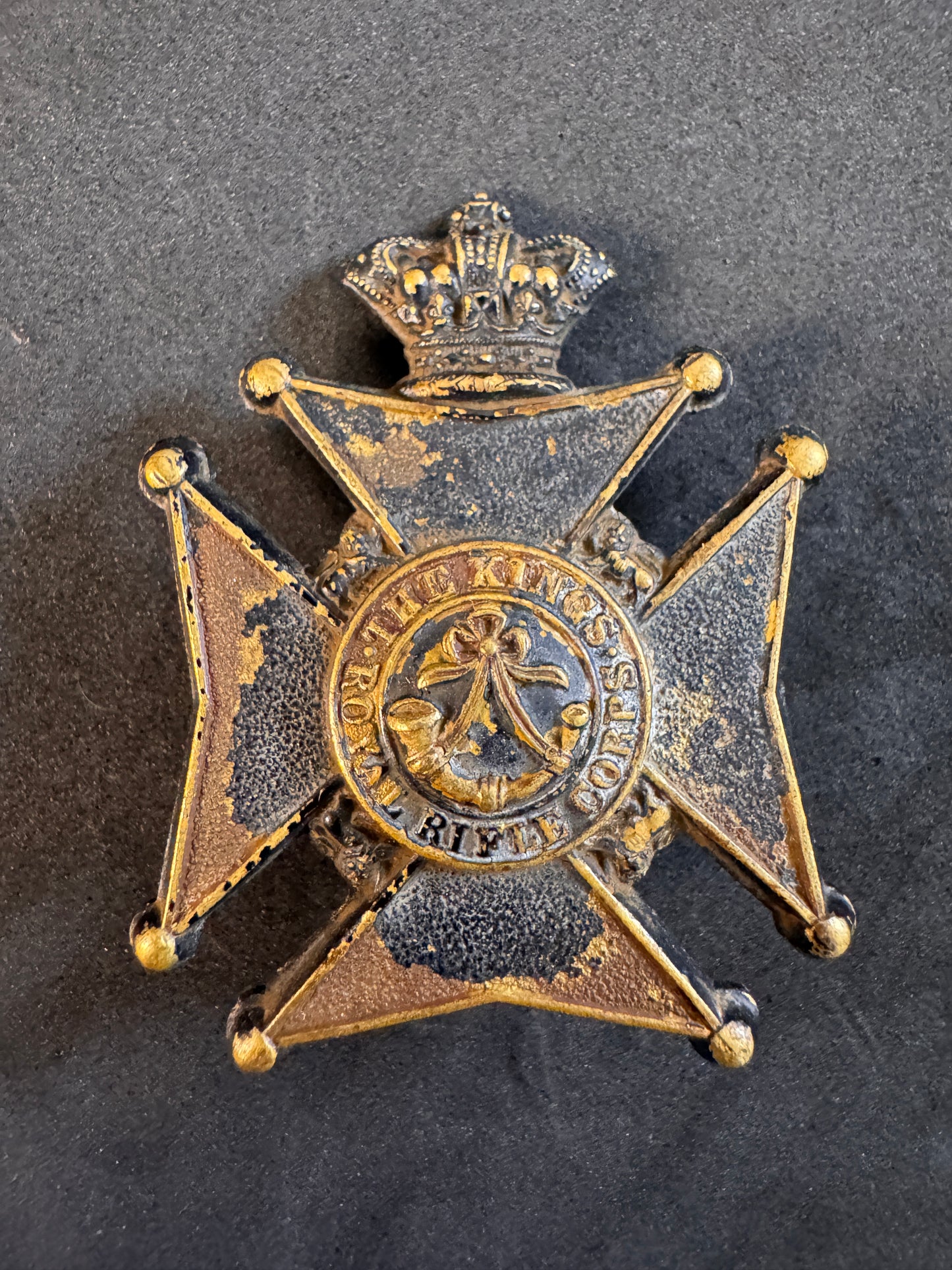Photo 1 of The King's Royal Rifle Corps Glengarry Cap Badge - Victorian British Army - collectible militaria item