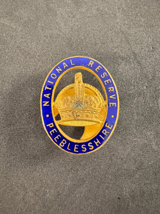 Photo 1 of WW1 British National Reserve PEEBLESSHIRE Lapel Badge - collectible militaria item
