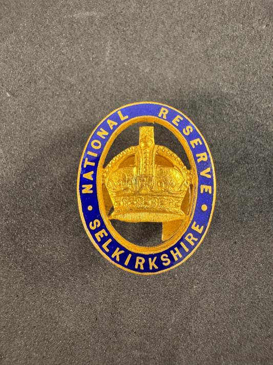 Photo 1 of WW1 British National Reserve SELKIRKSHIRE Lapel Badge - collectible militaria item
