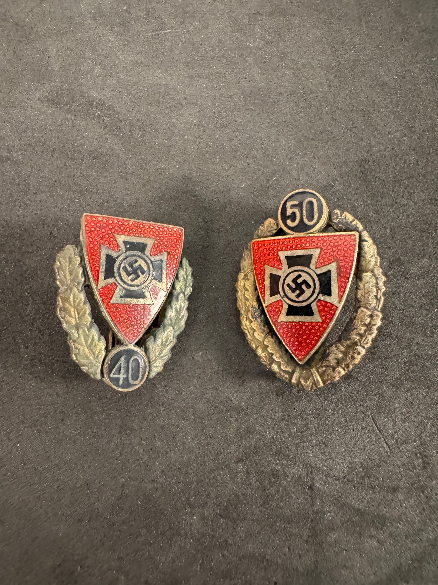 Image of product: third reich ns rkb long service enamel badges 40 50 years