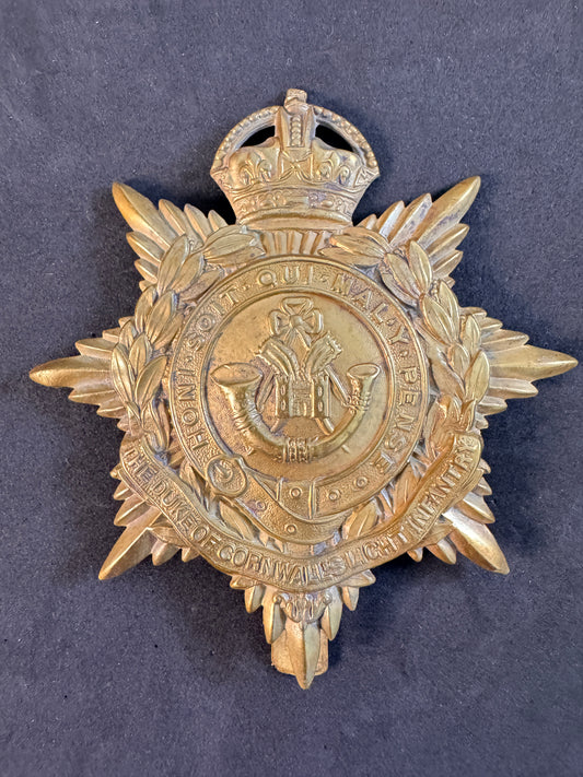 Image of British Army Duke of Cornwall's Light Infantry Valise Badge - 1920's