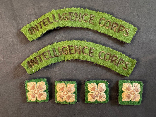 Image of British Army Intelligence Corps Officer's Battledress Insignia Badges