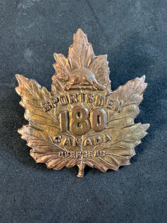 Image of WW1 Canadian CEF 180th Toronto Sportsmen Battalion Cap Badge