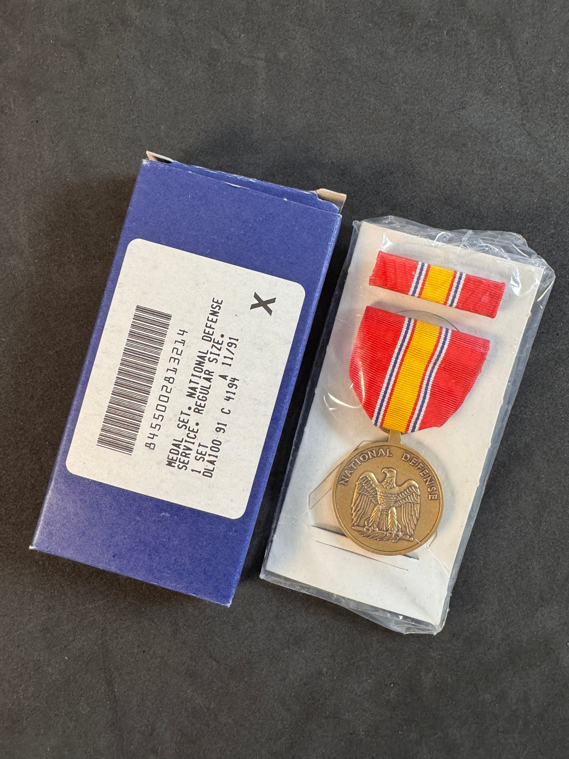 Image of Gulf War US National Defense Service Medal (NDSM) - boxed & dated 1991