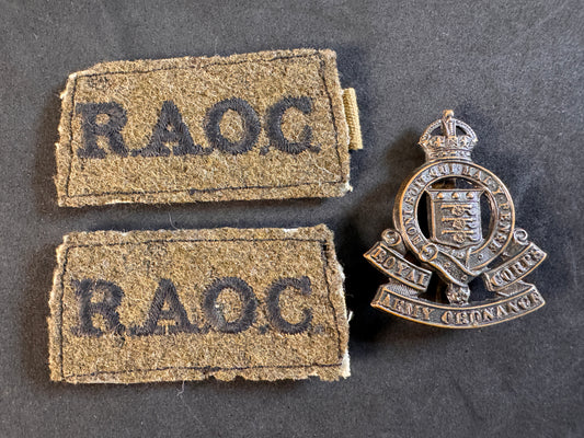 Image of WW2 British Royal Army Ordnance Corps Insignia Badges