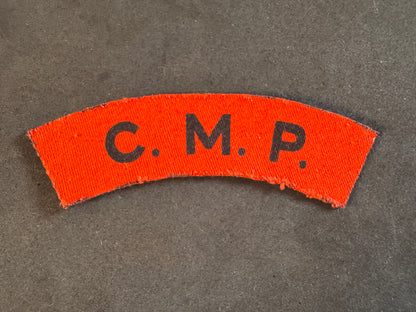 Image of WW2 British Army Corps of Military Police Printed Shoulder Title (CMP)