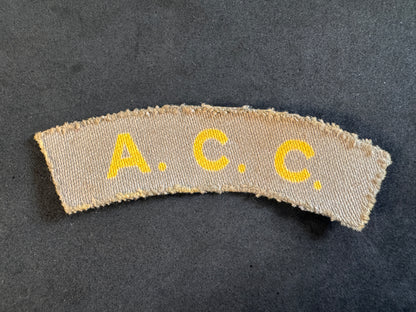 Image of WW2 British Army Catering Corps Printed Shoulder Title (ACC)