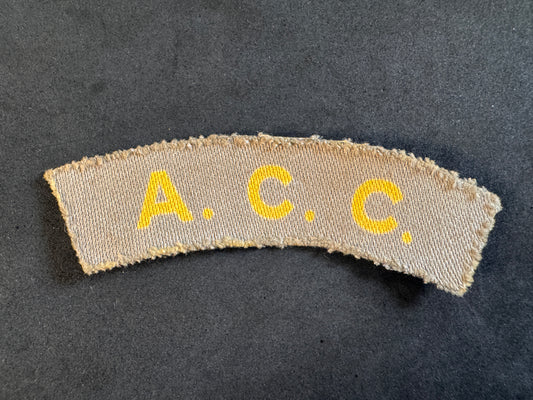 Image of WW2 British Army Catering Corps Printed Shoulder Title (ACC)