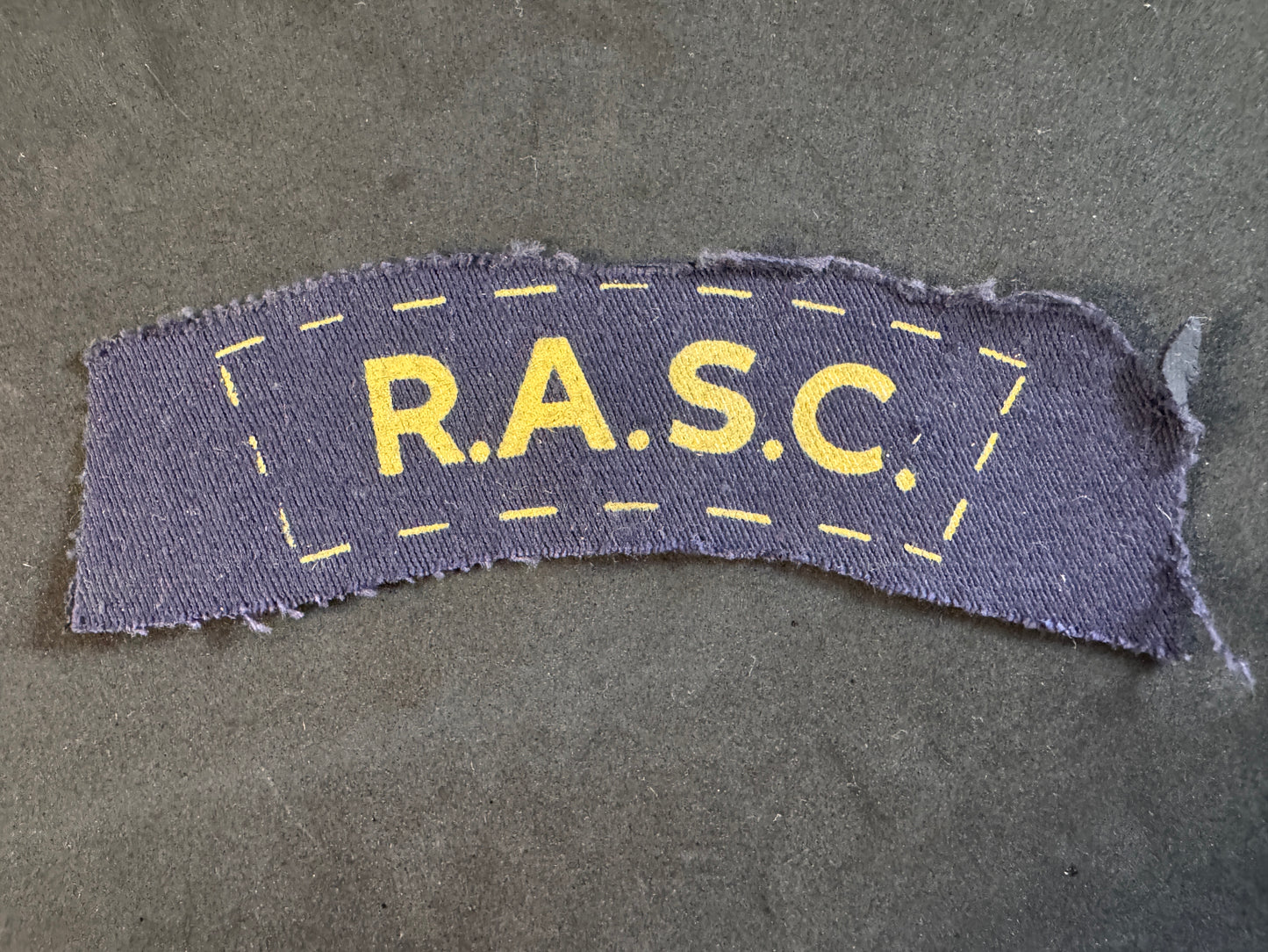 Image of WW2 British Royal Army Service Corps Printed Shoulder Title (RASC)