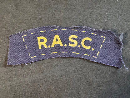 Image of WW2 British Royal Army Service Corps Printed Shoulder Title (RASC)