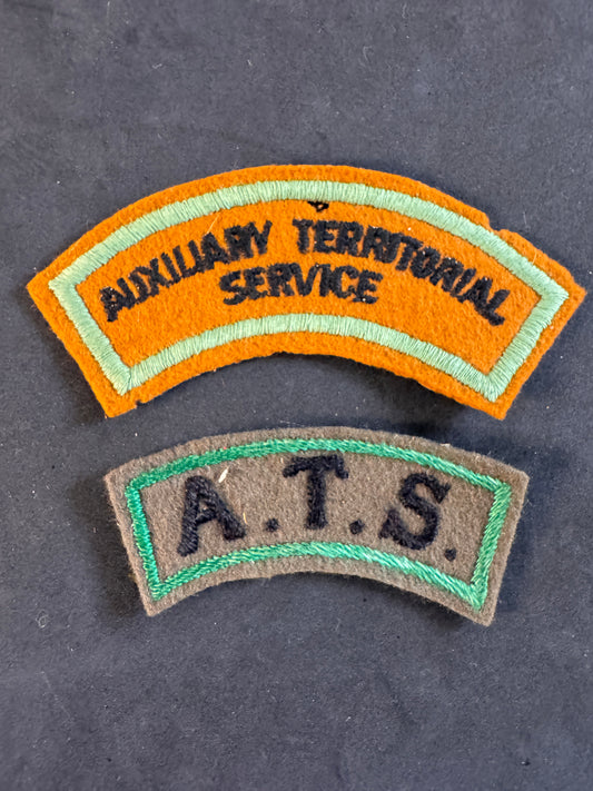 Image of WW2 British Auxiliary Territorial Service Cloth Shoulder Titles