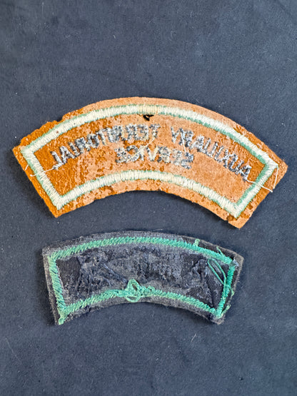 Image of product: ww2 british auxiliary territorial service cloth shoulder titles