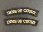 Image of WW2 British Army Inns of Court Yeomanry Regiment Cloth Shoulder Titles (pair)