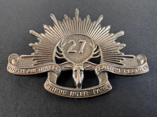 Image of WW2 Australian Army 27th South Australian Scottish Regiment Cap Badge - STOKES